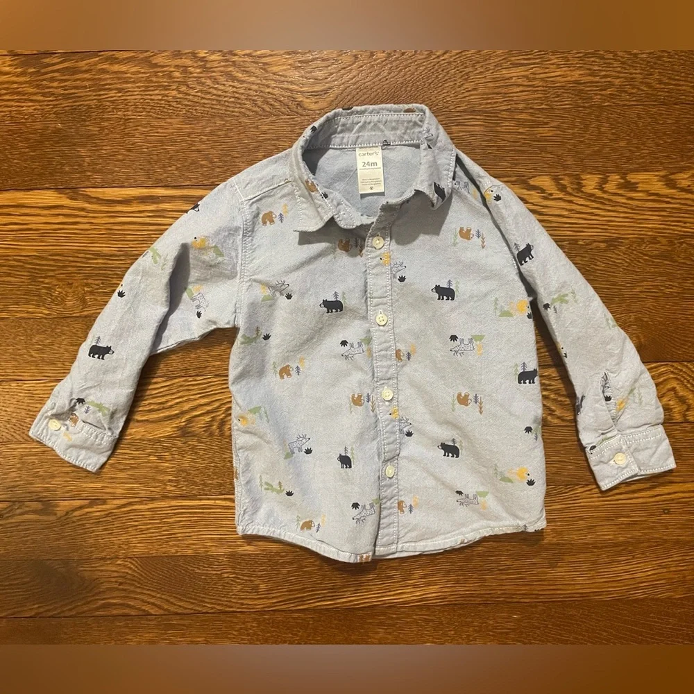 OshKosh BGosh & Carters 8 Button Down Shirt Lot Size 24 Months